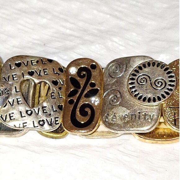 A Family Stretchy Panel Bracelet Multi-Tone Rhinestone Inspirational Gift - Picture 7 of 8